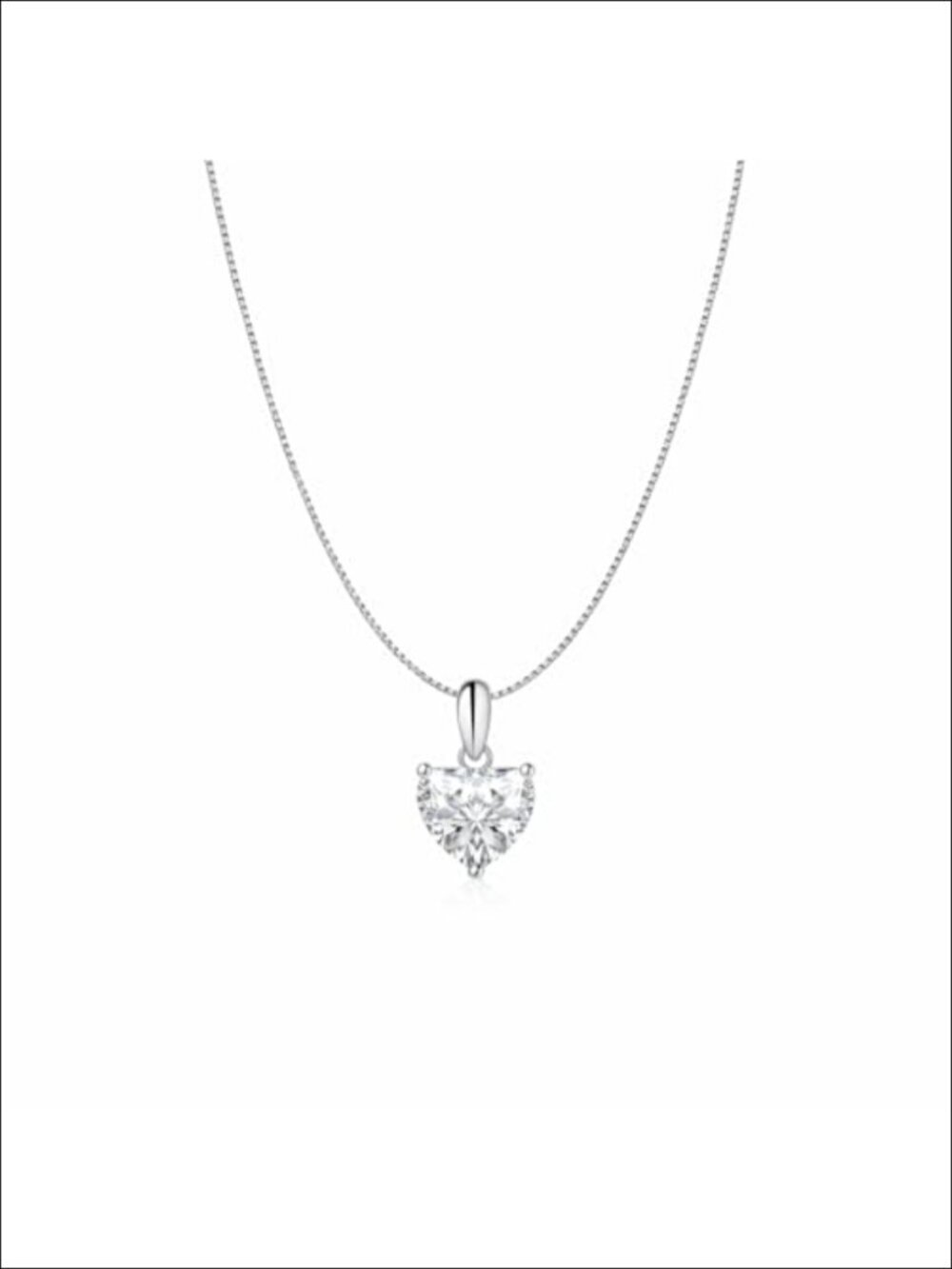 925 Sterling Silver Moissanite Pendant Necklace, 18" Box Chain, 6MM/8MM